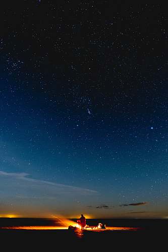 olympic peninsula person sitting under starry night campfire
